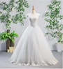 Jancember RSM66322 Real plain white wedding dress hand made deep v neck off shoulder lace up wedding dress