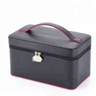 Luxury sublimation waterproof leather makeup bag with mirror