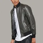 Motorsport apparel high neck black pakistan men leather jacket