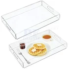 TRAY23 Rectangle acrylic serving trays for Food, Tea, Coffee, Breakfast, Snacks, Cheese, Appetizers DFDISPLAY