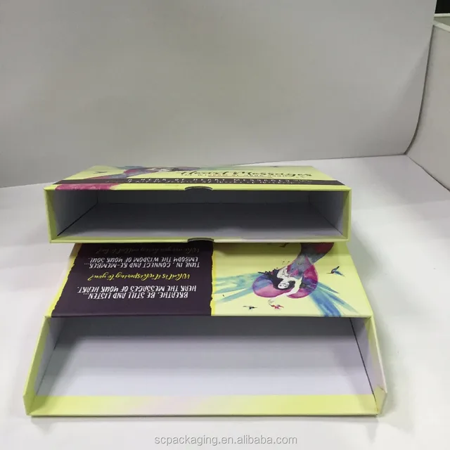 luxury hard paper postcard drawer gift box