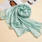 New sunshade solid color long shawl muslim hijab silk linen scarf