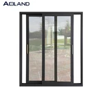 Aluminium finished 3 panel glass entry sliding doors China