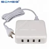 EU US UK Plug 4 Ports Multiple Travel USB Charger Smart Power Adapter Docks Mobile Phone Charging Data Device For IOS android