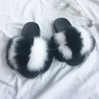 2018 Inspired OEM Colorful Real Fur Slides Women Fox Fur Slippers