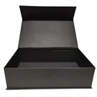 Custom matte black paper 2mm thickness cardboard large folding rigid magnetic closure gift watch packaging belt box