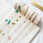 Tape Gold Foil Custom Printing for Set DIY Sticky Deco Masking Japanese Washi Foil Tape