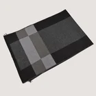 Fashion silk scarf black and grey color simple design High quality 100% pure silk jacquard scarf for ladies and men's