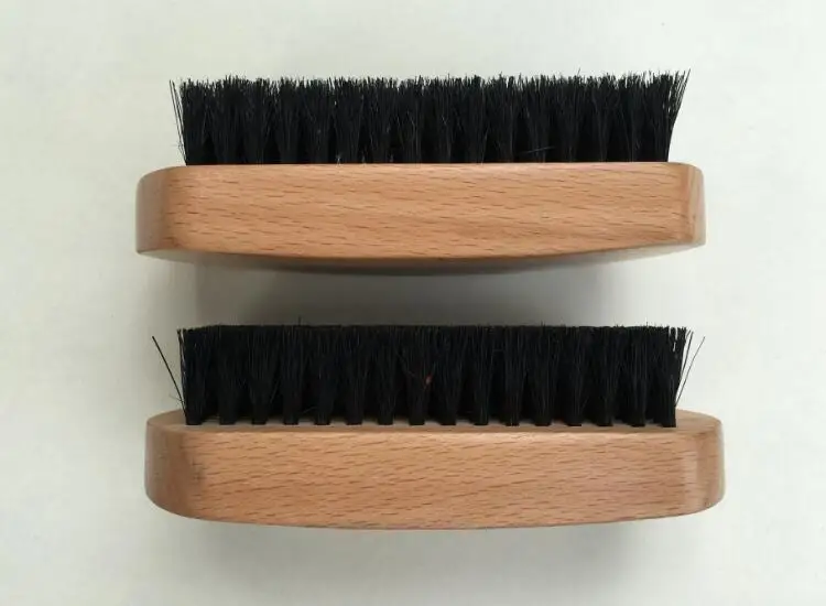 Black Boar Bristle brush, beech wood handle, male special beard brush, can engrave logo