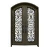 Antique exterior double swing wrought iron security doors prices