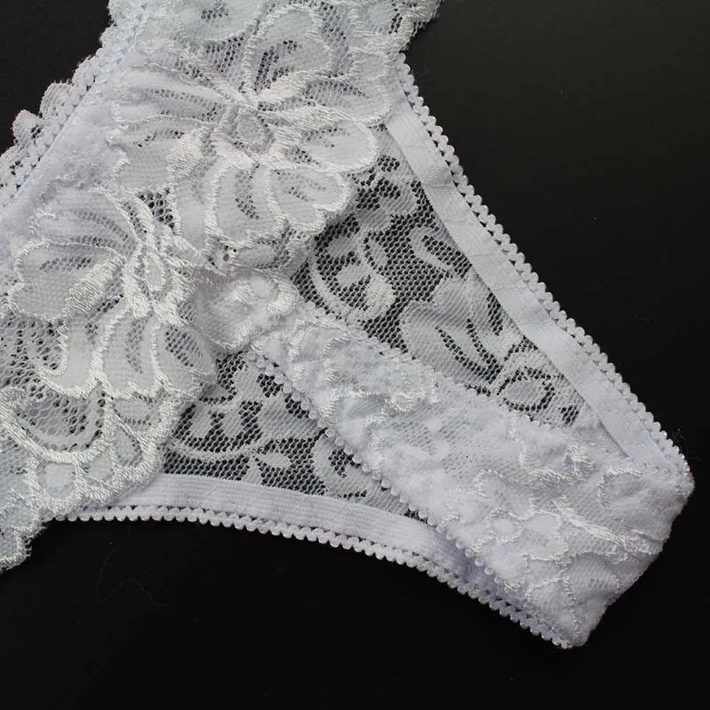 Stock Real Full lace transparent panties women underwear thongs bragas Everyday Underwear Women briefs Lifter String G String T-
