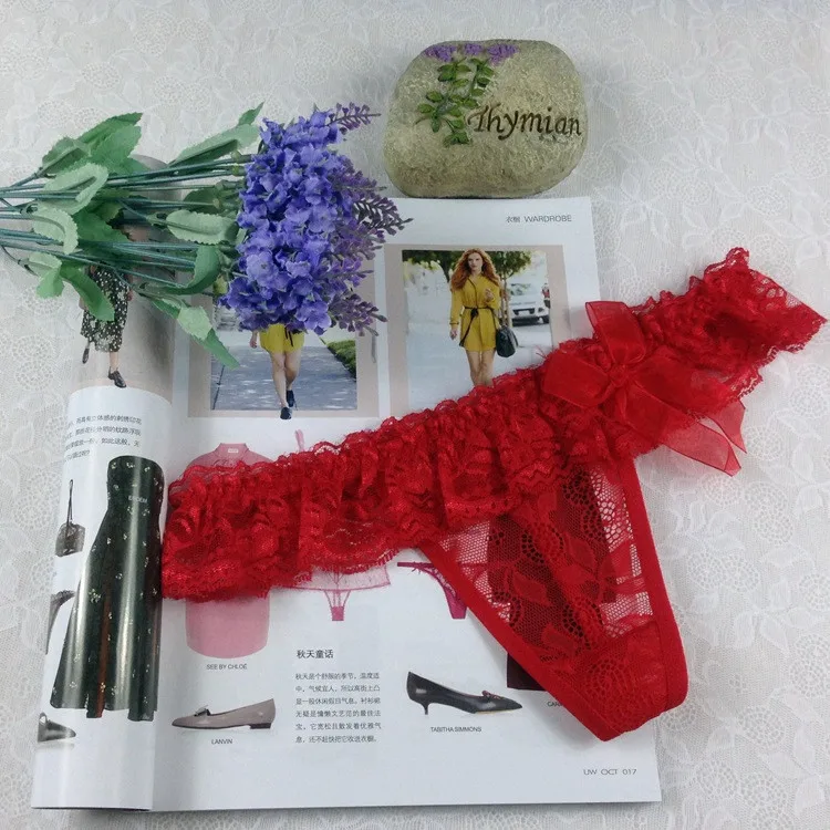 Stock Lace transparent panties women high quality Butterfly women underwear thongs Sey Thong Lace T Word Pants underwear women b