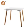 Modern Cafe Table Design Square White MDF Wooden Dining Table