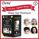 Herbal shampoo new products DEXE black hair color shampoo with 25mlx10 sachet hair dye