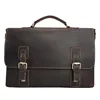 Custom high-end vintage men leather laptop bag briefcase