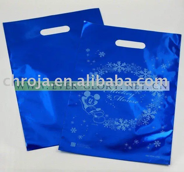 beautiful plastic gift bag with handle hole