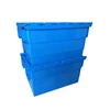 60L Virgin pp nesting storage Attached Lid Tote plastic turnover crate