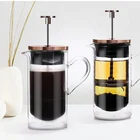 500ML High Borosilicate Double Wall Glass French Tea Coffee Press Pot Stainless Steel Coffee Plunger Coffee Pot