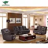 Custom Euro style 7 seater fabric recliner seats, general use leather material recliner sofa set