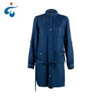 Fashion Dresses Wholesale Long Sleeve Dark Blue Ladies Fashion Designer Denim Dresses