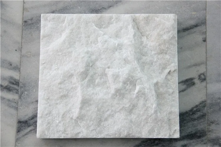 Samistone White Marble Tile Split Face Pure White Marble Stone Tile