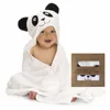 Factory Custom Premium diy animal pattern panda white organic bamboo fiber terry baby hooded bath towel gift set for toddler kid