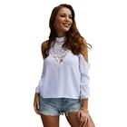 2019 summer new design handmade neck pattern ladies blouse for beach