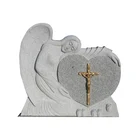 Cheap Best Selling High Quality Customized Angel Double Heart Headstone Monuments Marble Tomb Memory Stones