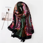 Fancy Long Scarf With Tassel Bohemia Style Long Cotton Viscose Muslim Hijab Scarf For Women