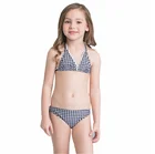 2019 New Arrival Swimwear Children Girl Checkered Print Girls Bikini Set Tie Back Kids Swimwear