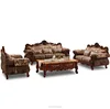 Antique Trim Wood Traditional Sofa Loveseat Chair Living Room Home Furniture