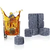 9 Pcs Whisky Soap stone w velvet bag for cold drink Ice Cube Rocks whiskey gift