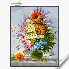 Factory new flower design picture by numbers on canvas diy art kit