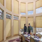 Motorized bottom up blackout cellular shades honeycomb blinds