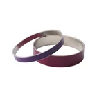 2 Pieces Fashion Customized Private Label Stainless Steel Simple Enamel Bangle Bracelet Set