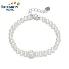 7mm AAA button natural jewel fresh water pearl bracelet