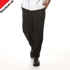 High quality classic black overalls pants hotel uniforms pants work clothes chef trousers for the hotel