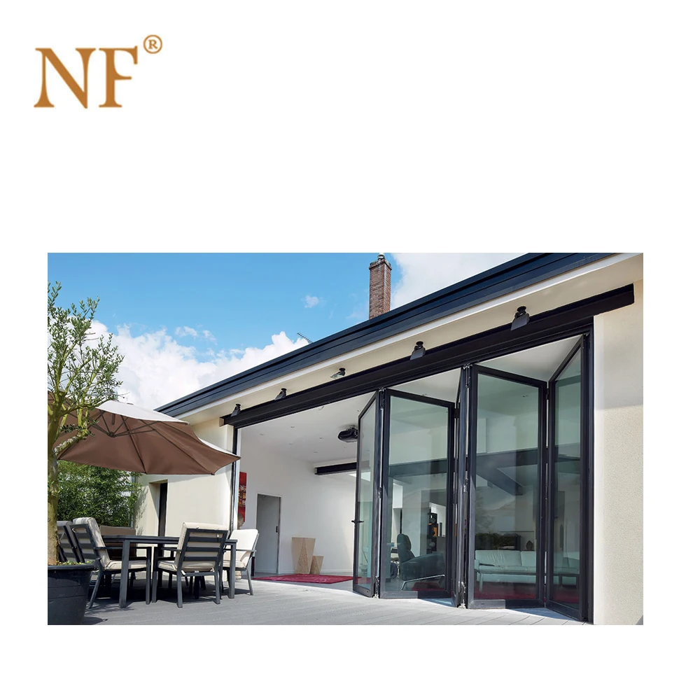 Heat Insulated Residential Aluminum Accordion Door Fold Bi Fold