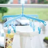 Windproof Construction 360 Degree Rotating Clothes Hanger Rack With 8 Clamps