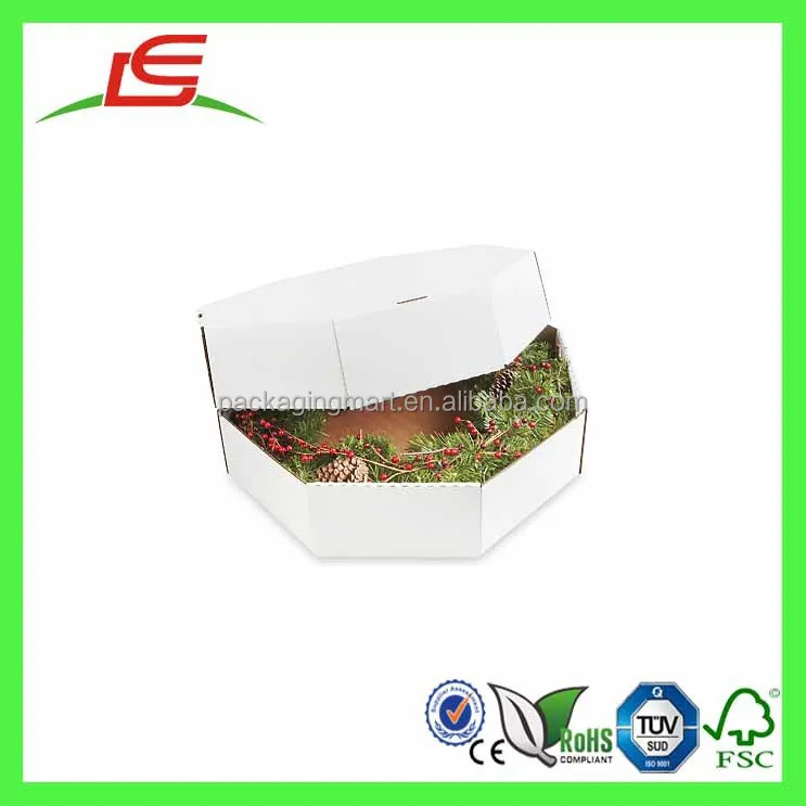 Q1387 Customized Printed Octagonal Wreath Boxes Wholesale,Wreath