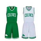 Woven Knit TrimStripes Basketball Jersey Dye Sublimation Blanks Green Basketball Uniforms