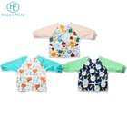 Newest Toddler Baby Long Sleeve Waterproof Feeding Apron Bib Smock