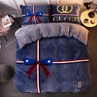 Winter Thicken Flannel Fabric Latest Design Mandala Plain Warm Soft Bed Sheet Bedding Set