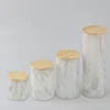 Hot Sale Marble Pattern Cylinder 4 Pieces Storage Canister Set