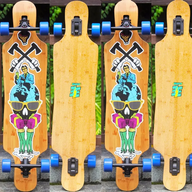 Close out Quality Bamboo Longboard Complete Drop Through Long Board Wholesale
