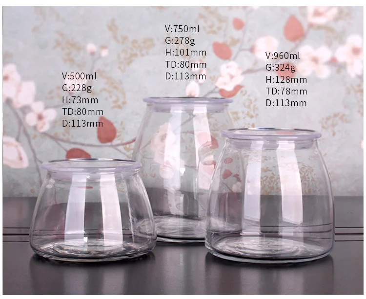 500ml 750ml 1000ml Storage Glass Jars With Lids BPA Free Stocked Jar