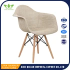 Wholesale Emes Cafe Leisure Fabric LK505-7 Dining Chair With Wooden Legs