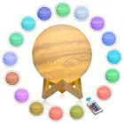 16 color 3D printing pla space moon jupiter lunar ball led night light lamp with remote touch control