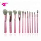 Professional Whosale New Style 13 Pcs Glitter Cute Pink kabuki Makeup Brush Set for Girls
