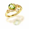 Classic silver ring 925 olivine birthstone oval peridot ring